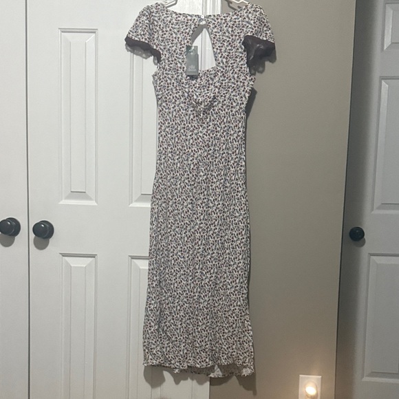 Wild Fable Backless Floral Dress - White, blues, pink, and maroon colors. Size S - Picture 7 of 8
